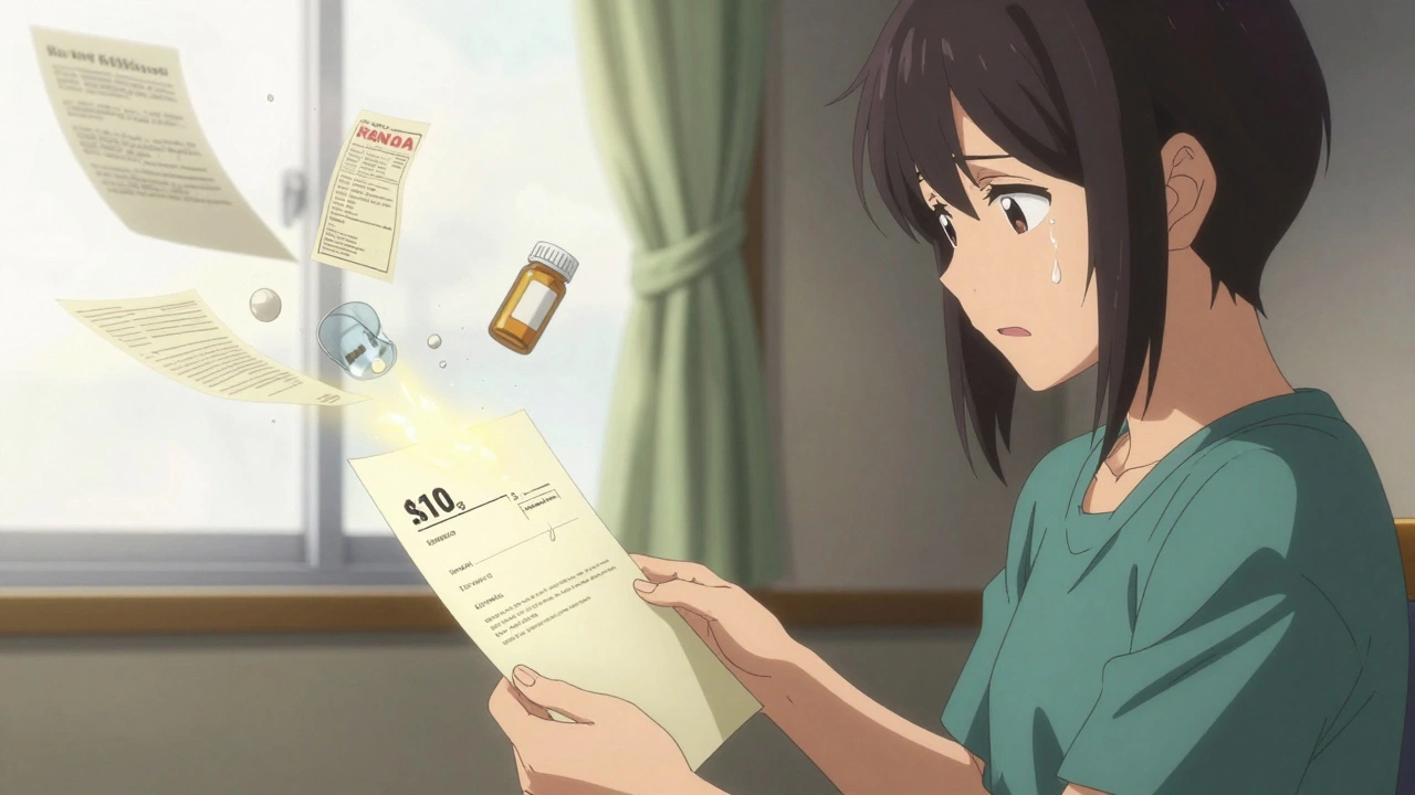 A patient holding a PAP approval letter, sunlight breaking through curtains, past struggles fading away as hope emerges.